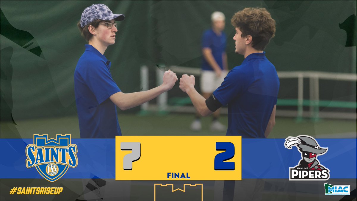 CSSsaints's tweet photo. It's a Saints MIAC SWEEP!!! 🧹🧹 @CSSSaintstennis Women win their MIAC opener 8-1 over Hamline and the Men record their first MIAC win over the Pipers #d3tennis #SaintsRiseUp https://t.co/92NZuNjF4k