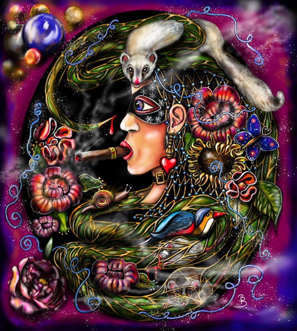 duckylemon's tweet photo. "Depraved"
Just finished my latest #digitalpainting

Soon available as #NFT 

#NFTCommmunity #NFTartist #NFTartist #art #painting #duckylemon #snake #woman #flowers https://t.co/0fPh8t3hQB