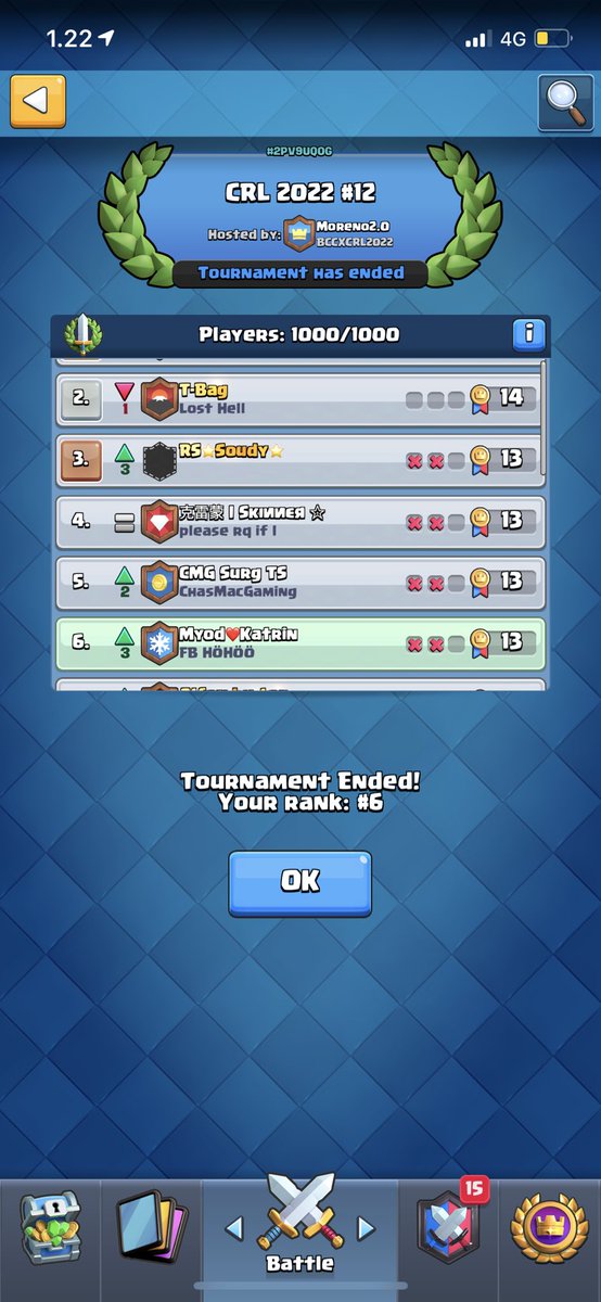 MyodCr's tweet photo. Just qualified for the #BernardChongCup golden ticket tournament. Feeling good😍 https://t.co/IxdZ9XToxg