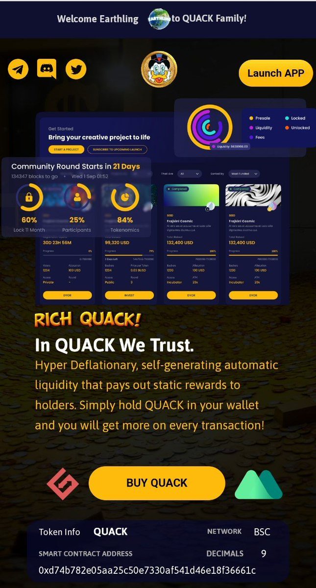 MssRichQuack's tweet photo. @BitcoinMagazine Best Environmental Cryptocurrency in 2022: RichQUACK

🌎🌍🌏🍀🌳🌴🦆🦆🦆

#Quack
@RichQuack
#RichQuackArmy
#QUACKarmy 
#QUACKattack  
@EarthlingEco 
#RichQUACK 
#ElonMusk 
#coingecko https://t.co/EzLLP7FEW4