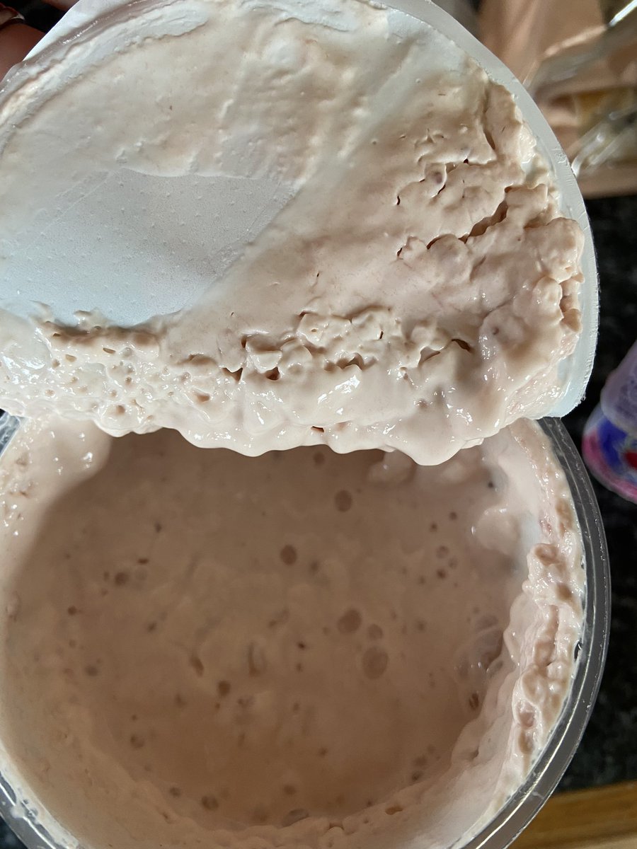 Trisha_Breen's tweet photo. @dunnesstores just opened two tubs of ‘simply better’ strawberry yoghurt with a sell by date of the 7th March and it tasted like vinegar. It was clearly fermenting. Very disappointed to spend €4 on food that had to go straight into the bin. https://t.co/0u84qFfmnw