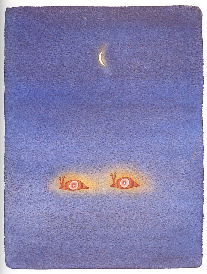 50WattsDotCom's tweet photo. Jean-Michel Folon, The Return of the Two Snails, 1979 https://t.co/SEvZkIjlT1