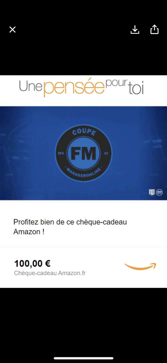 La <a href="/MadArmyFC/">Mad Army</a> a l’honneur de présenter le trophée de la Coupe <a href="/ManagerOnlineFR/">ManagerOnlineFR</a> by <a href="/eSportFA_FR/">ESPORT FOR ASSOCIATIONS</a> 

<a href="/ElRuskov87/">El Ruskov</a> repart avec les 100€ Amazon offert part <a href="/ManagerOnlineFR/">ManagerOnlineFR</a> / <a href="/Vulrak/">VK</a> 

#ForzaMada ❤️🤍🦅
#MOEFA22