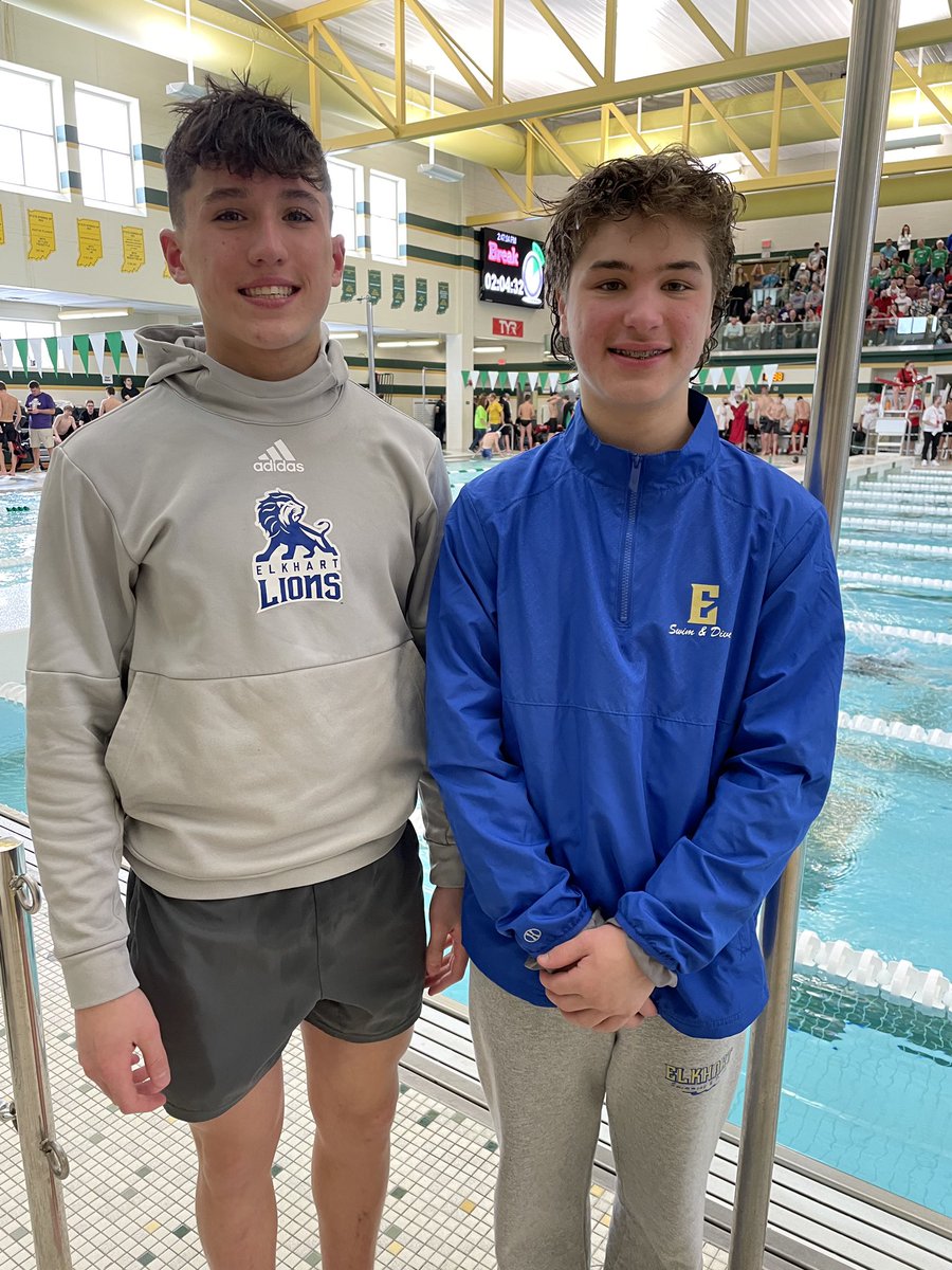 DiveElkhart's tweet photo. Nick Hardy is your 2022 Sectional diving champion! Mathias Vanderzwaag places 4th! Both advance to Tuesday night regional at Valparaiso HS, along with our friends Ethan Smith of Concord (2nd) and Caden Hodge (3rd) of Goshen. 
Congratulations!!💙💛💦
@ElkhartHSSports https://t.co/ARG65rr5PY