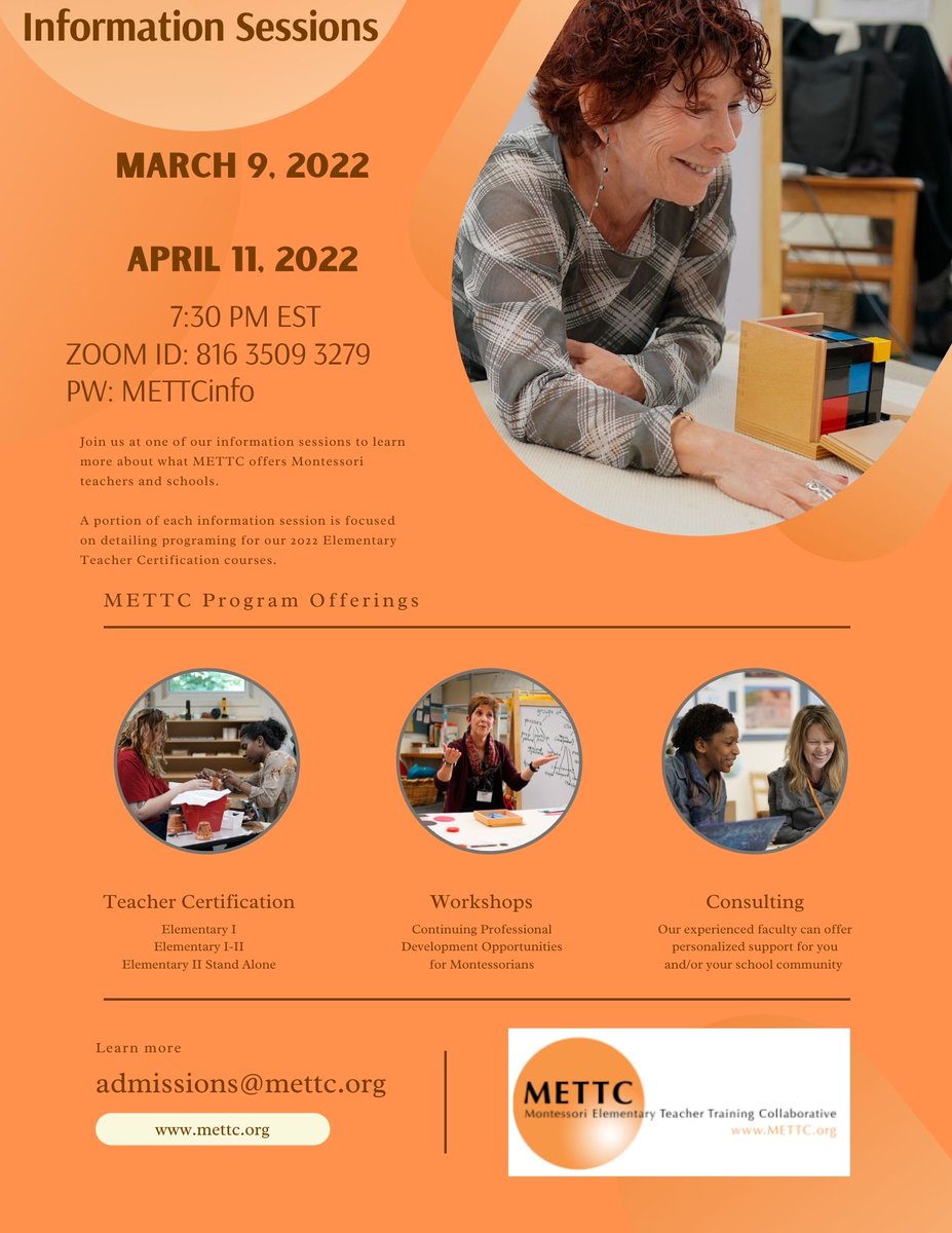 Join us for one of our Zoom Informational Sessions in March or April to find out more about our METTC programs!