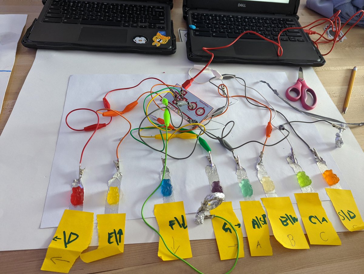 MrsRindfleisch's tweet photo. We created songs, word games, musical stories, and coding games with our @makeymakeys. Our class integrated a lot of content into these projects, and it was so fun to see these engineers at work! @TosaUnderwood @tosaschools https://t.co/XM7oaIZuAx