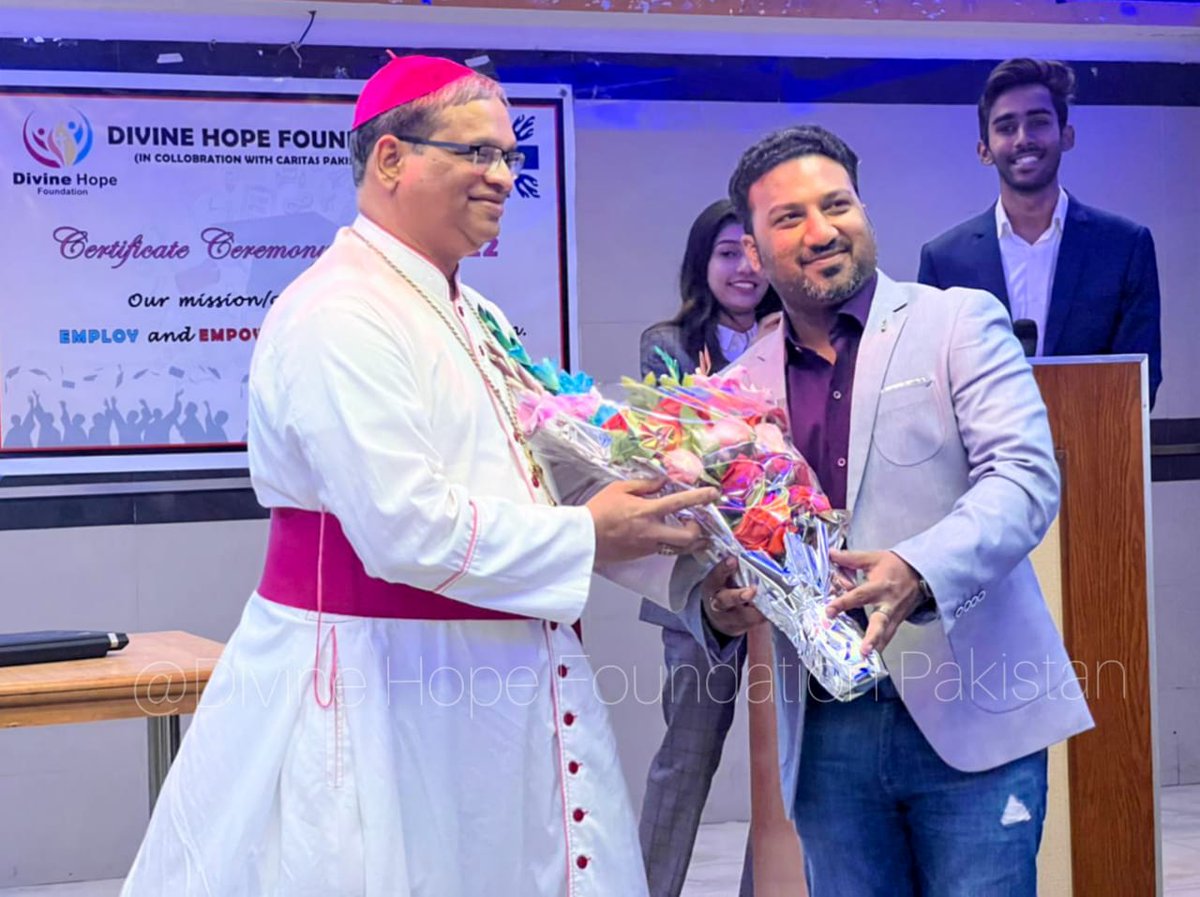 DHFPakistan's tweet photo. On 18th Feb, 2022 was held the first certificate ceremony of @DHFPakistan and we had 53 students who completed their courses and was rewarded with a certificate and blessing of His Grace, Archbishop Benny,
@DHFPakistan would like to thank @UKDivine for their support and love https://t.co/AqkXBa68hk