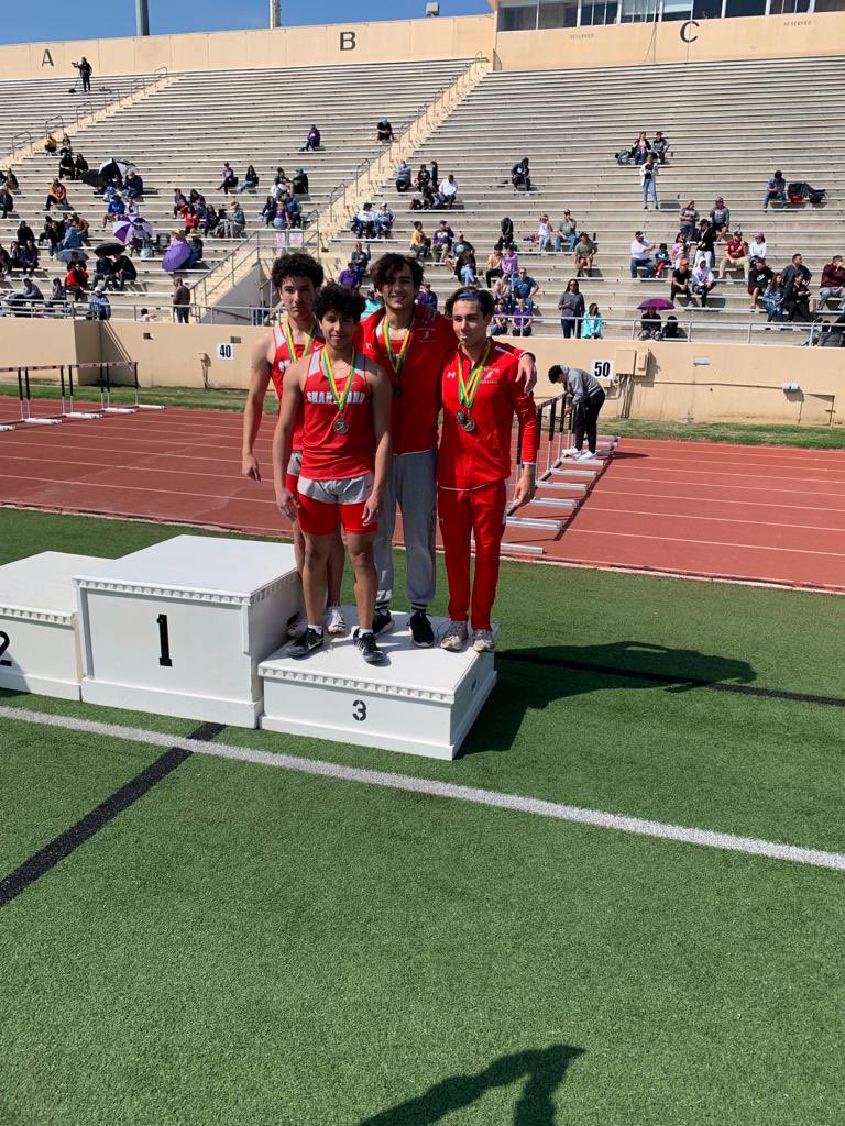 SharylandTrack's tweet photo. Sprint Medley Relay received 🥉 Congratulations Gabriel, Eric, Luis, and Frankie! #WAR #RunSHS #FINISHSTRONG https://t.co/tvRY9Z9FHp
