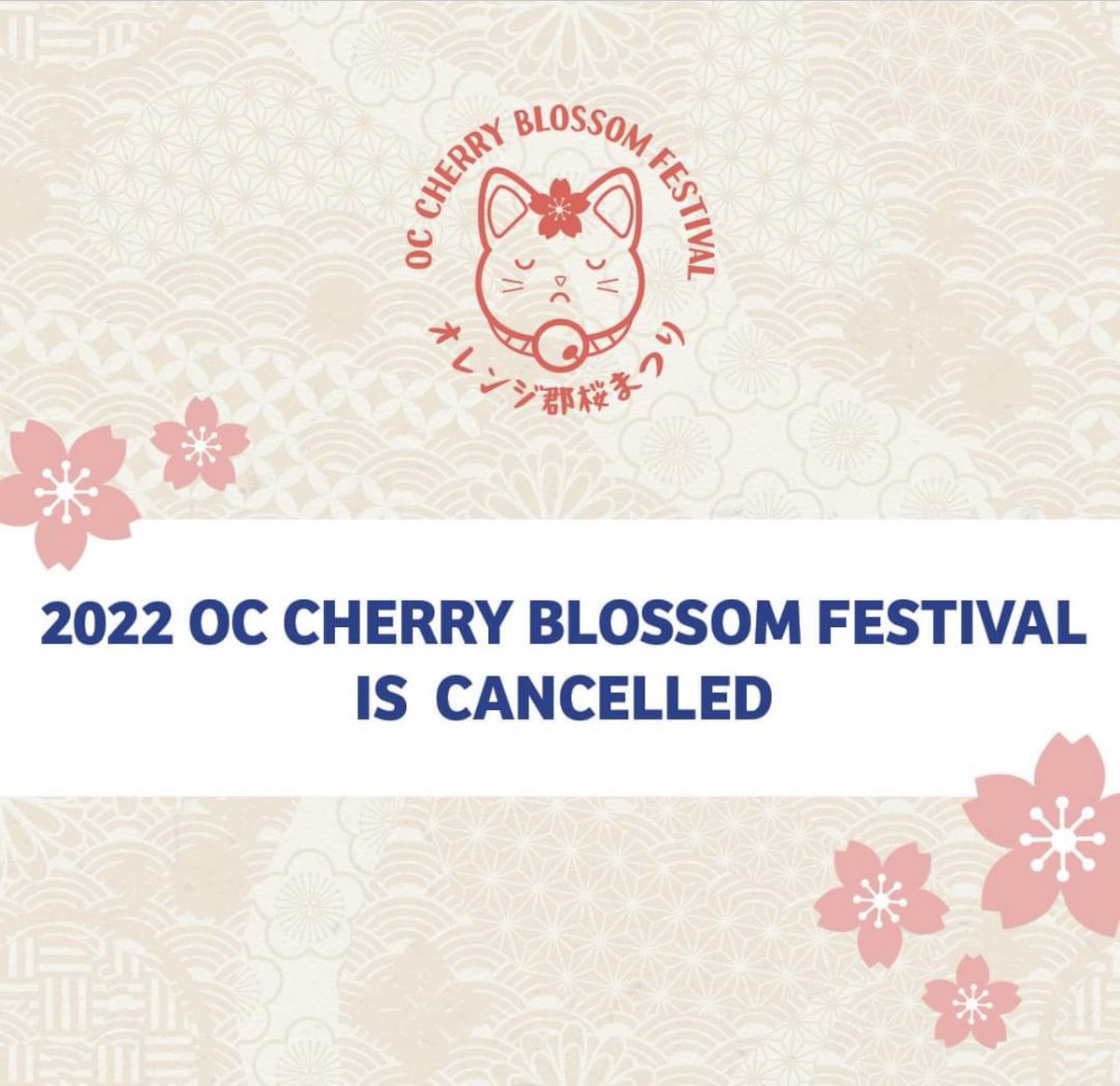 sunshower_atlr's tweet photo. The Orange County Cherry Blossom Festival in California has been canceled for another year. https://t.co/3g5z9ccFDy #occbfest #cherryblossomfestival #cherryblossom https://t.co/PBvlLQ0PWw