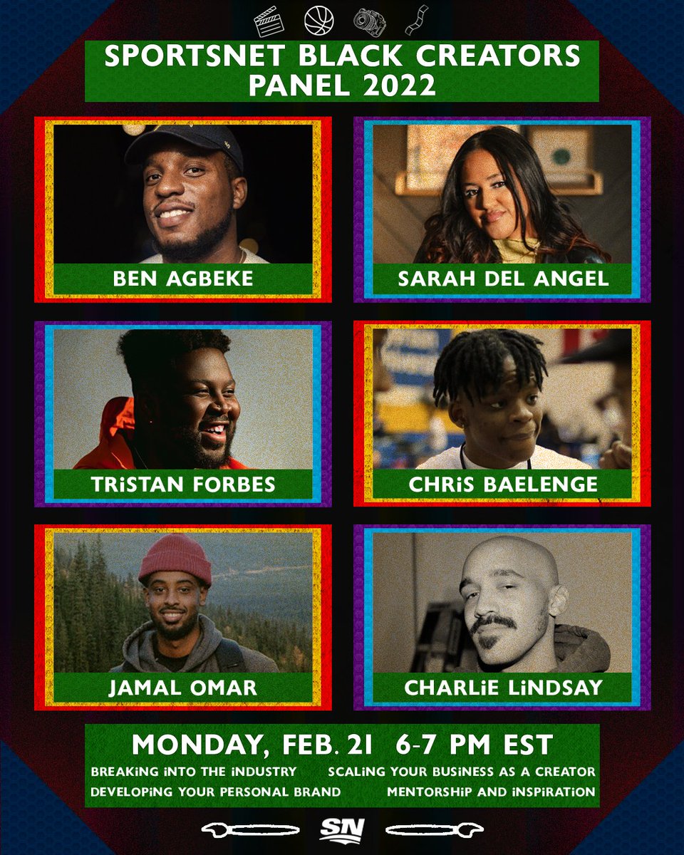 Sportsnet's tweet photo. 🗣️ Join us TOMORROW at 6pm EST for a #BHM Twitter Space, featuring Black creators in sport media.

🎙️ Speakers: @benjiagbeke, @sarahdelangel, @trisf416, @creatrchris, @notjamalamaj, @doncharleone.

Set a reminder ➡️ https://t.co/DkDsdyIeBC https://t.co/1356uVgyKY
