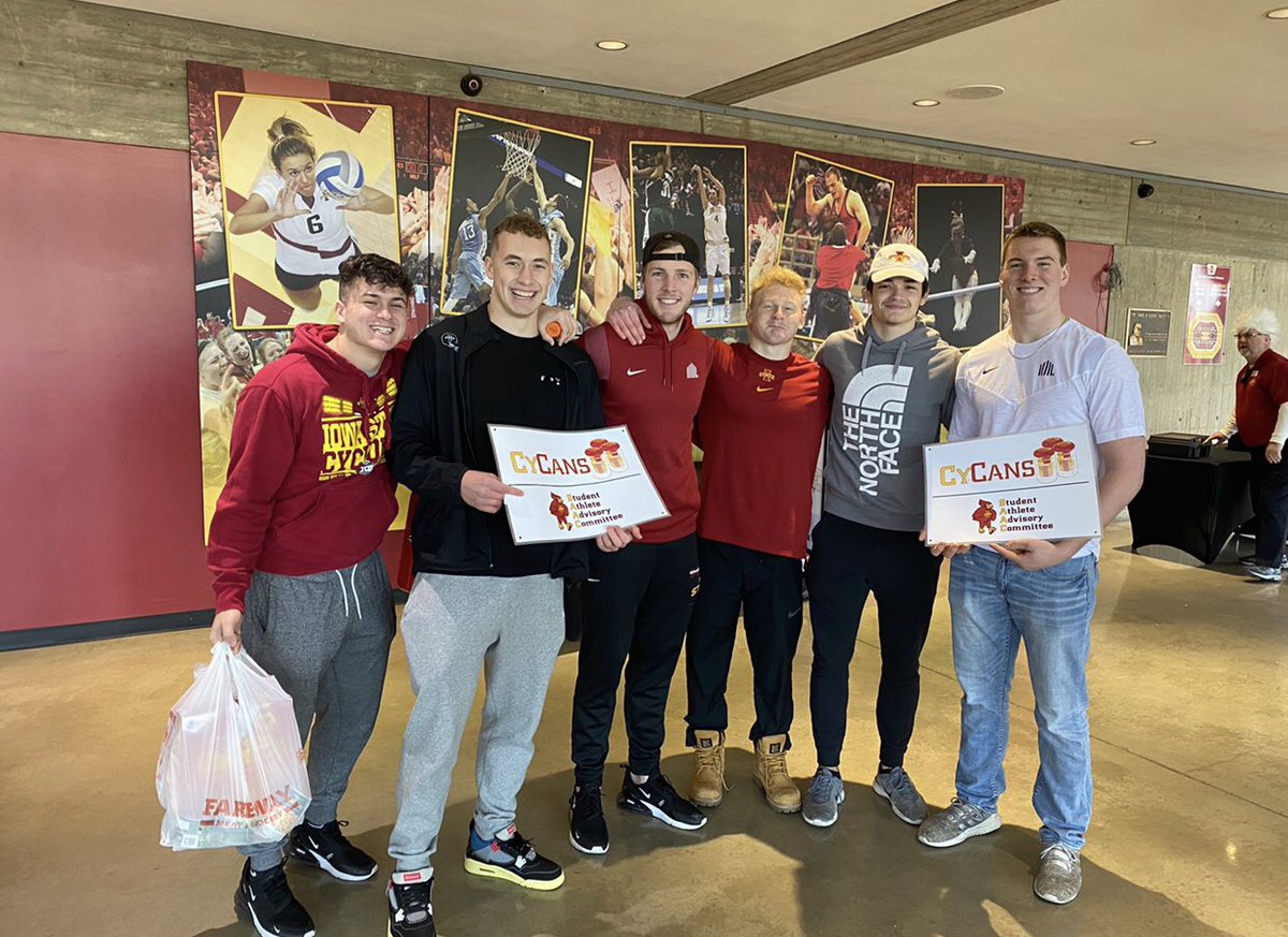 ISUathletes's tweet photo. We had a great time connecting with #CycloneNation and collecting #CyCans donations at today's @CycloneMBB game!
Catch us back at Hilton tonight for @CycloneWBB! ๐ช๐
#CyclonesServe | #Big12Cup https://t.co/uqgo6lz8BD