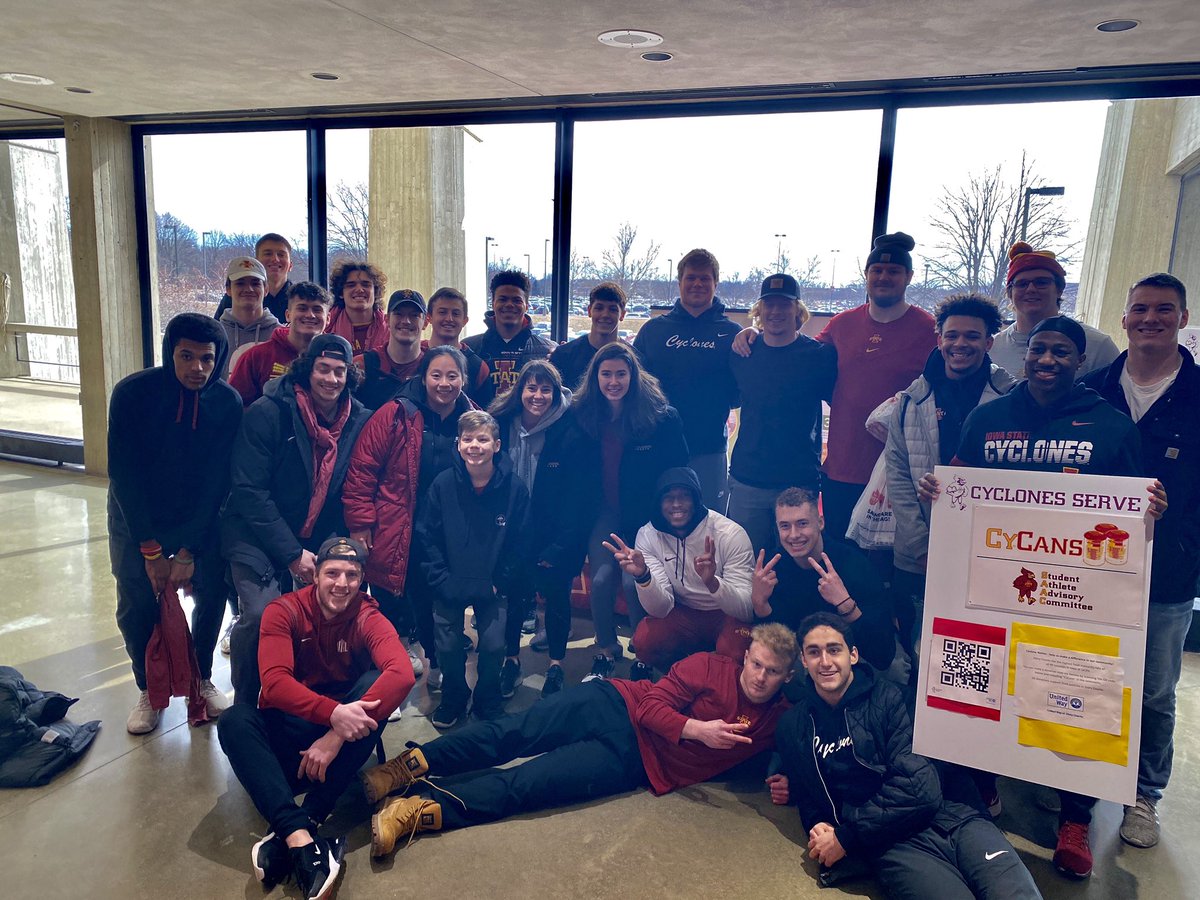 ISUathletes's tweet photo. We had a great time connecting with #CycloneNation and collecting #CyCans donations at today's @CycloneMBB game!
Catch us back at Hilton tonight for @CycloneWBB! ๐ช๐
#CyclonesServe | #Big12Cup https://t.co/uqgo6lz8BD