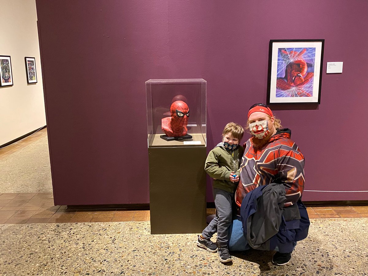 meepsmonsmore's tweet photo. Thanks to @thealexrossart for sharing his incredible art with the @CantonMuseum. It was so cool exploring the exhibit on today with my son and a great way to spend my birthday. I think it really inspired Parker, my 4 year old! #marvelocity https://t.co/RtDsJuUO2b