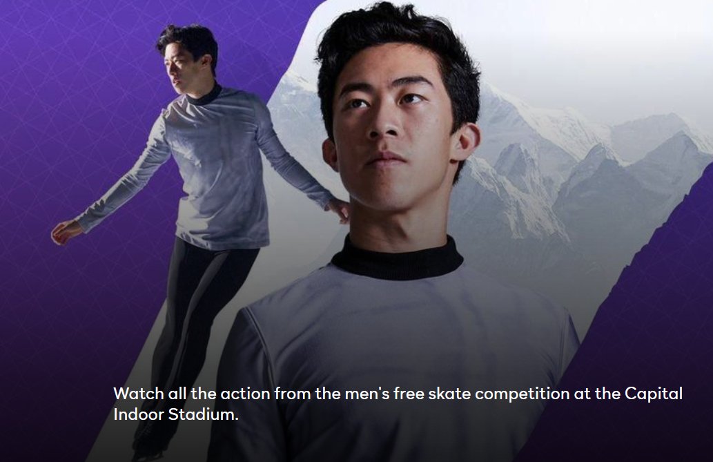 So... all of Peacock's button graphics and background screens for men's figure skating feature photos of Nathan Chen wearing the same outfit, and this entire time, every time I've seen one, I've felt like it was uncannily familiar. https://t.co/o43No7F6OG