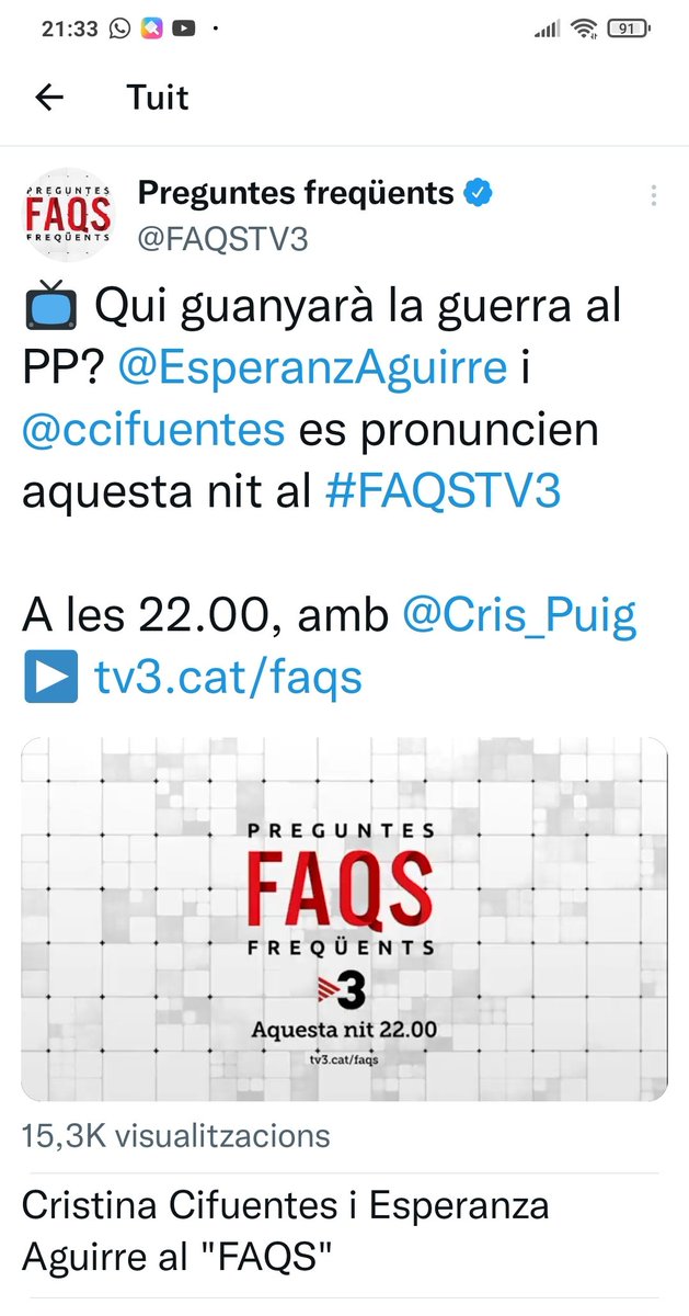 bibisole1's tweet photo. Sí ets indepe, no pots mirar aquesta tele escombreria, colonitzada, botiflera
@FAQSTV3  @Cris_Puig  no es pot caure més baix
#boicotfaqstv3 https://t.co/VN3i4ARs46