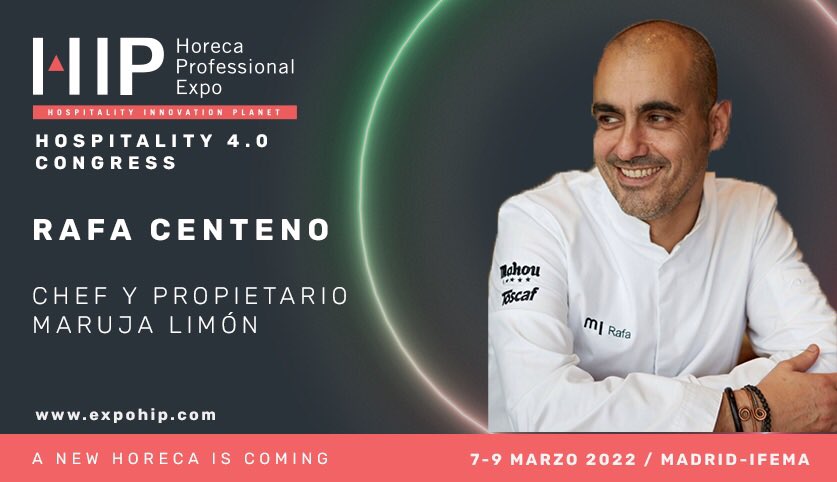 manelmorillo's tweet photo. Rafa Centeno, Chef y Propietario del #Restaurante Maruja Limón de Vigo (1* Michelín) estará el día 08/03 en @expohip junto a Rebeca Toribio de #Superchulo Madrid y @MAlbercocs de #ElFerrerdelTall en una interesante mesa redonda que tendré el gusto de moderar.
¡Os Esperamos! https://t.co/1lKCBK8zDz