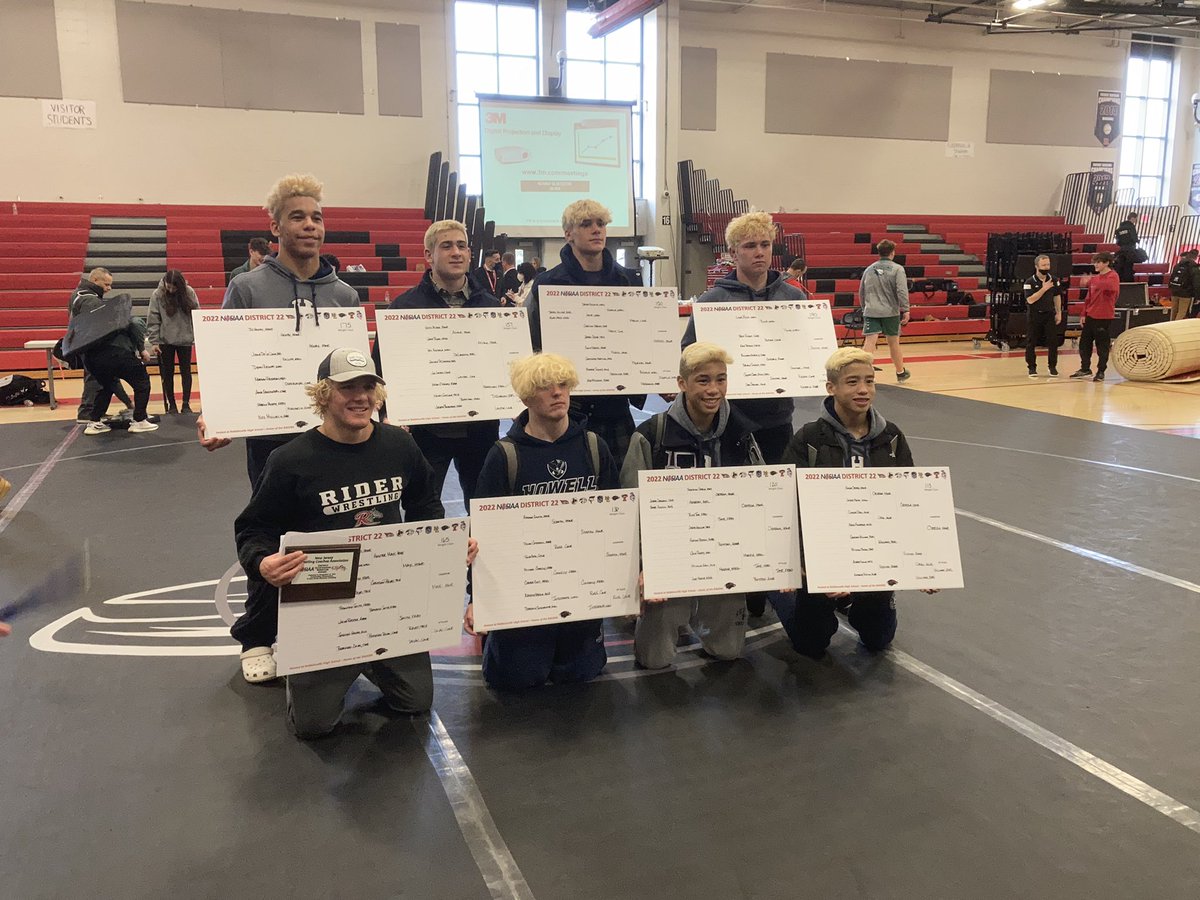 howellrebel's tweet photo. DISTRICT 22 CHAMPIONS 
113- Xavier Ortega 
120- Sebastian Ortega 
138- Gio Scafidi 
150- Gavin Merkel 
157- Nick Acque 
165- Hunter Mays 
175- DJ Henry 
190- Ian Soutar https://t.co/ox0gpfK7i1