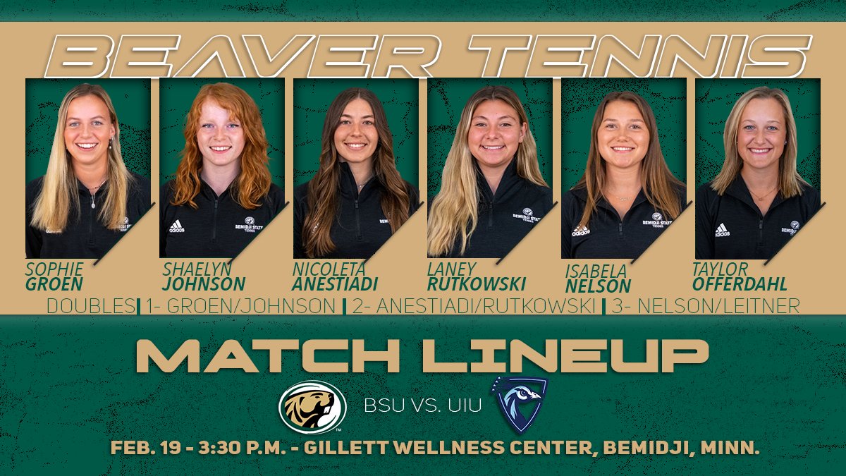 BSUBeaversTen's tweet photo. A quick look at our lineup for today's match versus Upper Iowa!

#BeaverTerritory https://t.co/3ovQPYut78