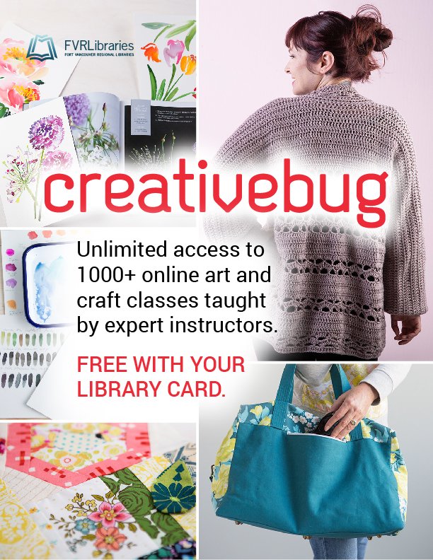 fvrl's tweet photo. Can't wait to shop this weekend? Use your #FVRLibraries card instead of that credit card to make your own creation with Creativebug @CB_Libraries. There are projects for every occasion. You'll save a lot of money - no financing necessary! https://t.co/AjWkmVywPk https://t.co/e9GtVsVDlH
