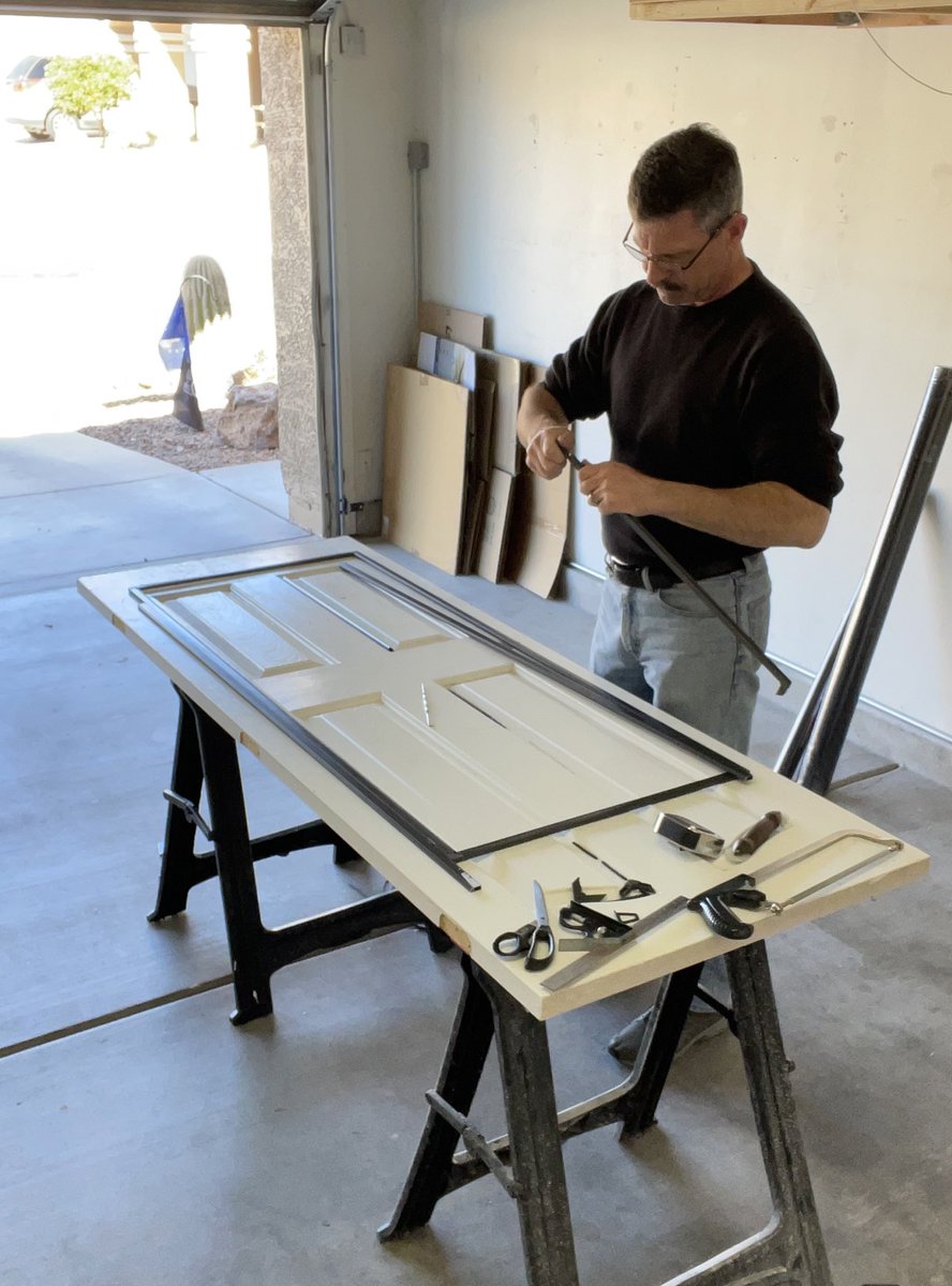ResQLife1's tweet photo. What a great day to help out our neighbors. Building window sunscreens for my elderly, USAF veteran couple. @TOML_Foundation @codeofvets #AZsun 🌞🔥 https://t.co/ZhBs6NJtR1