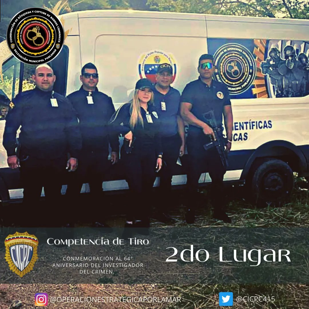CICPC Nueva Esparta, la mañana de hoy realiza Competencia de tiro en Conmemoración del Sexagésimo Cuarto Aniversario Día del Investigador del Crímen, desde el Polígono de Tiro de Achipano.

  #Cicpc #PorTuSeguridad #Seguridad #DouglasRico #Venezuela #PoliciaCientifica