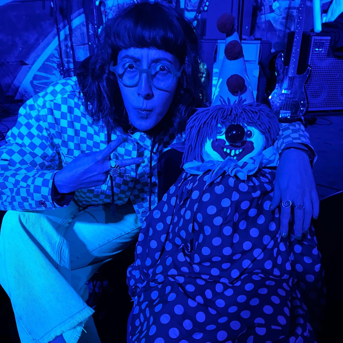 This brilliantly creepy dude belongs to <a href="/Black_Kes_band/">𝕭𝖑𝖆𝖈𝖐 𝕶𝖊𝖘</a>, who we’re supporting at <a href="/TheAdelphiClub/">The New Adelphi Club</a> tonight. Gotta love a bizarro band mascot 🤡