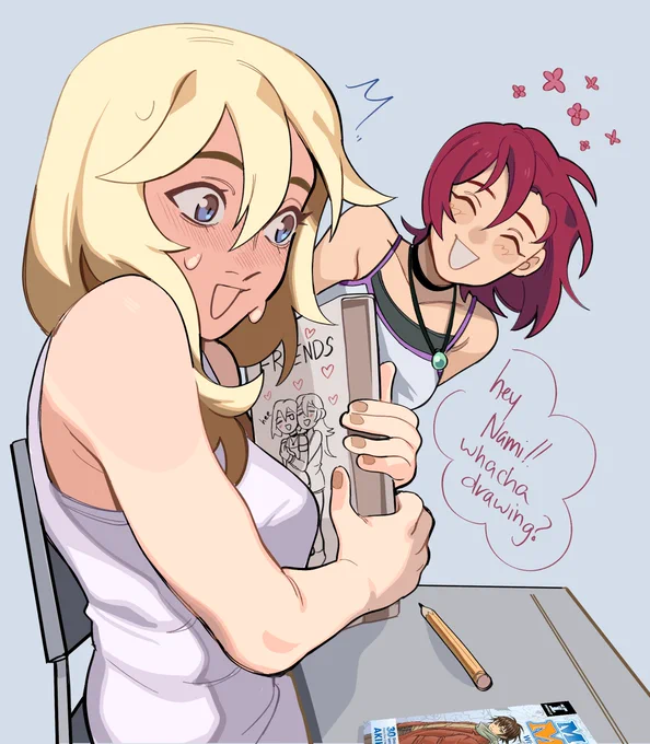 Drawing in class 