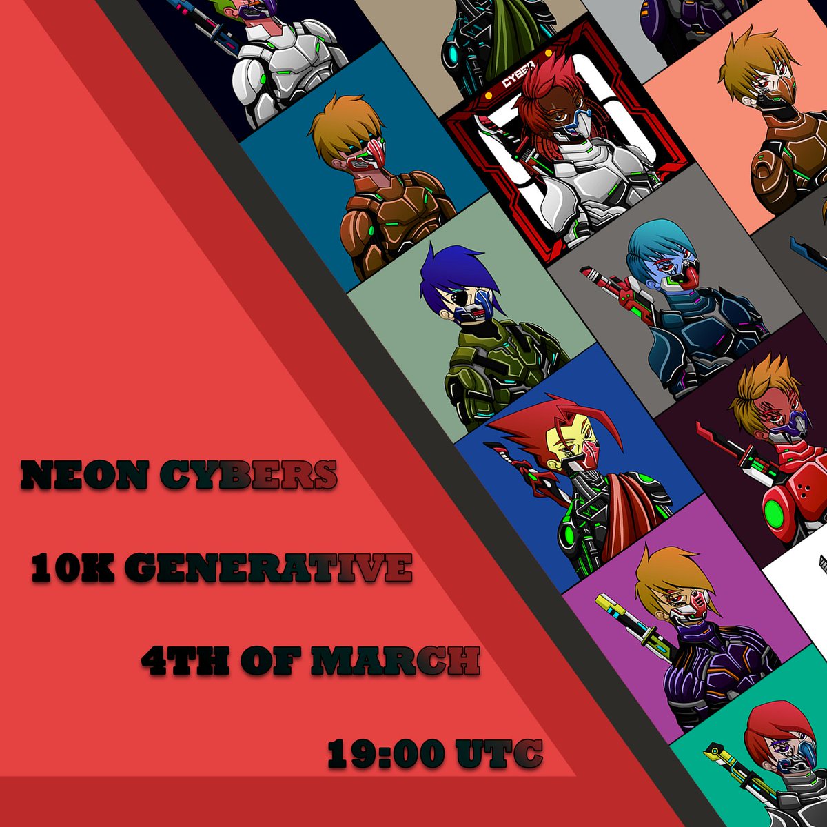 CybersInAction's tweet photo. #NeonCybers are here 🔥 We happy to announce the release of our 10K generative collection! 🥷

Mark the date: 4th of March, 19:00 UTC ⚡️

#NFTs #ElrondCommunity $EGLD

More details ⤵️ https://t.co/MIuHR17hht