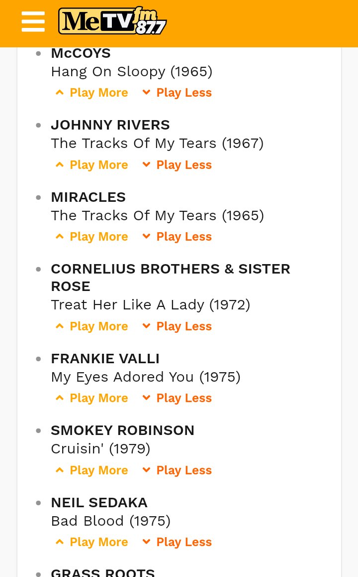VenusInMomJeans's tweet photo. #BackToBackSnack on 87.7FM 
@MeTVFM #Radio 3pm daily #TheTracksOfMyTears sung by #Miracles (1965) and sung by #JohnnyRivers (1967). #WhoDidItBetter? I found that #JohnnyRivers sings a couple of songs that I like but for THIS song, #SmokeyRobinson and #TheMiraces sing it better. https://t.co/wjx6cRTYs5
