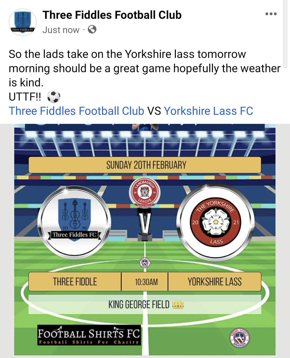 FiddlesThree's tweet image. Should be a good game hopefully the wind calms down.