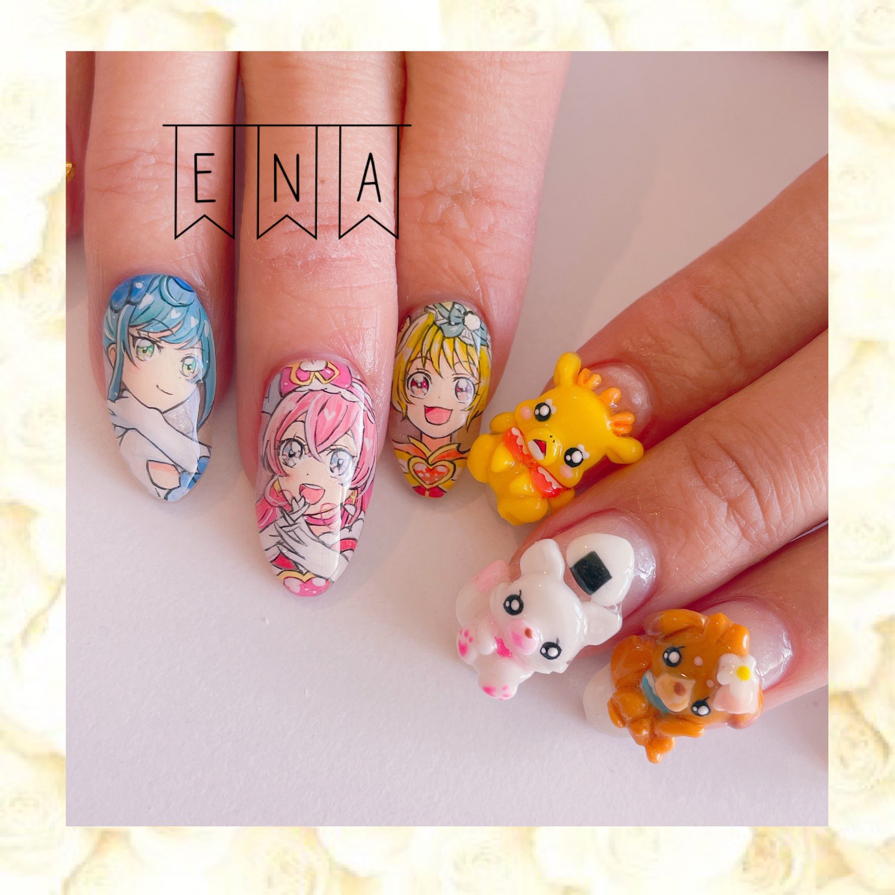 Ena 痛ネイリスト オーナーのお爪をプリキュアに デパプリちゃんたちみんな可愛い 早くヤムちゃん出て欲しい キャラクターアートのみ担当させて頂きました トロプリ感謝祭 デパプリ デリシャスパーティプリキュア キュアプレシャス