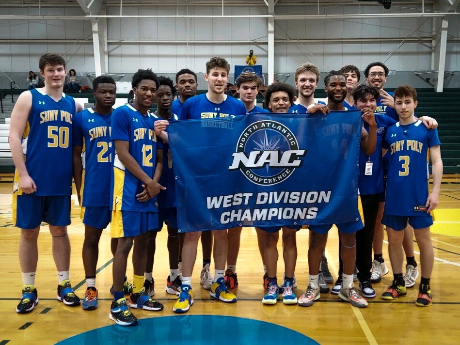 PolyWildcats's tweet photo. 🏆West Division Champs! 
SUNY Poly men's basketball advance to the NAC Championship next weekend at Husson University! 
#d3hoops #PolyMBB https://t.co/Lyl88YC4IS