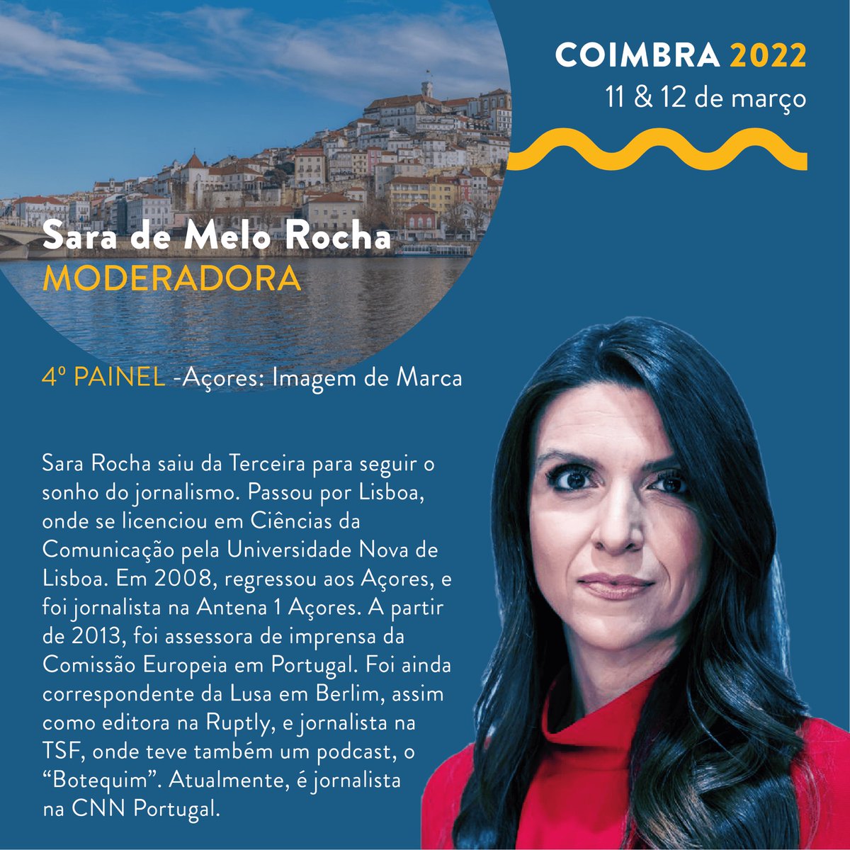 📣 Hoje anunciamos a nossa primeira moderadora!

🎙Saiu da Terceira, percorreu a Europa e hoje trabalha na <a href="/cnnportugal/">CNN Portugal</a>. 

📆Nos dias 11 e 12 de março, todos os caminhos vão dar a Coimbra! 
bit.ly/inscricao_eneaz