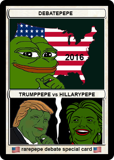 ROBNESSOFFICIAL's tweet photo. HAVE ABOUT 7,600 OF THESE VINTAGE POLITICAL 2016 PEPE CARDS.

I WISH TO DO ANOTHER @pepedrops_io PERHAPS IN THE FUTURE.  WHAT Y'ALL THINK?

THINKING OF DOING AN ENGLISH AUCTION STYLE DROP AT 0.06 ETH START.

#RAREPEPE #CRYPTOART https://t.co/wNdPBhiz2P