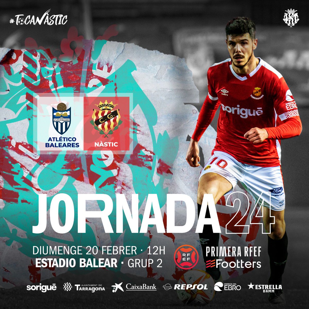 💤 Bona nit, nastiquers❗️

⚽️ Demà #TocaAtBalears (J24) 
🕛 12 h 
🏟 Estadi Balear
🖥 <a href="/footters/">footters _</a> 

#TocaNàstic