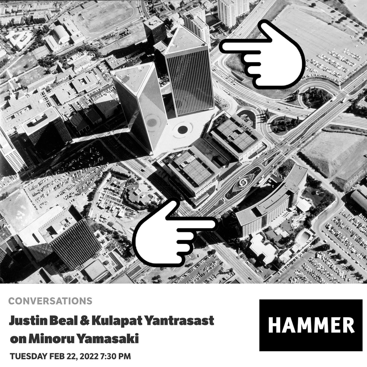 thejustinbeal's tweet photo. Talking about #sandfuture with Kulapat Yantrasast at The Hammer on Tuesday @hammer_museum IN-PERSON Tues 01/22 7:30 pm PDT. Book signing and light refreshments after the conversation. @mitpress
#minoruyamasaki https://t.co/d0DrHMKIMC