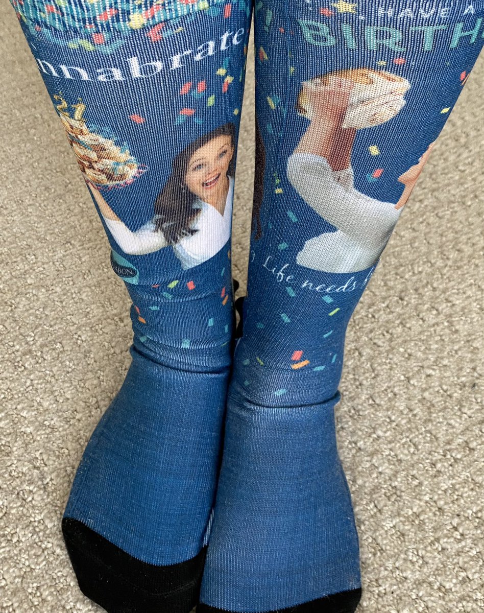 MetacarolineR's tweet photo. Wearing my cinnabrate @erinkrakow birthday socks in honor of Lincoln and Gunnar’s birthday! #homecadesocks #sgs @CadeDortch https://t.co/lO4nWOLrYa