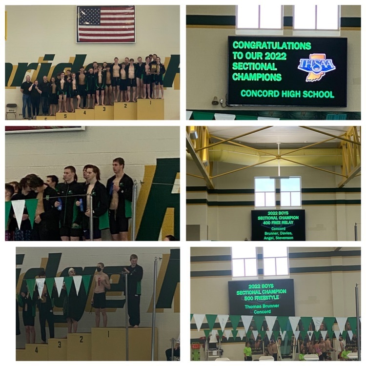 MinutemenCHS's tweet photo. Congrats to our Boys Swimming Team who won the 2022 Sectional title today! Great work Minutemen! #concordpride #WeAreConcord https://t.co/OUKTJJ4ERG
