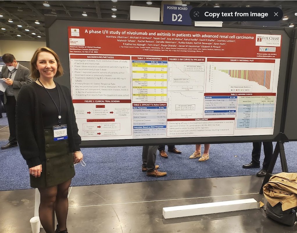 #clinicaltrials advance our field and none would be possible without our amazing research teams back home. Courtney Lambert, our Clinical Research Nurse @FCUroOnc joined us this year at #GU22 to see the results of her study presented by PI @MattZibelman #teamwork