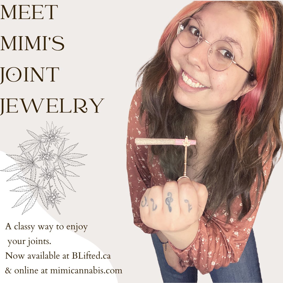 highmoonjess's tweet photo. @MimiCannabis joint jewelry is gorgeous &amp; functional. I feel classy as heck. 
Find them online or @BLiftedca for wholesale 🌱

I also got new glasses 🤓 

#CannabisCommunity #SelfieSaturday #WomenSupportingWomen https://t.co/wzzAqKNZxr