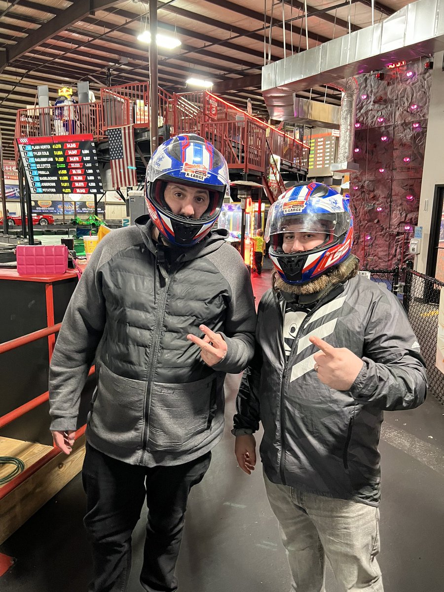 We went go karting in Raleigh last night and a little kid t-boned the shit out of me. My whole body hurts today lol.