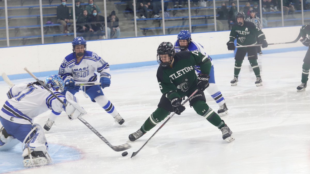 CastletonSports's tweet photo. WHKY | Scenes from the first 60! After a high-scoring first period, @CastletonWhky is still level at 2-2 and headed to OT against UMass Boston! https://t.co/BW8faHwVBh