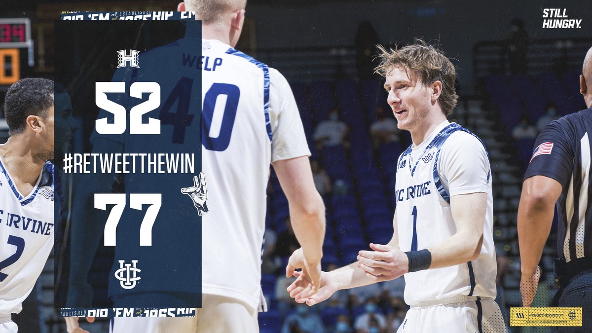 UCImbb's tweet photo. #RETWEETTHEWIN | 'Eaters rout the Rainbow Warriors! Collin Welp has a game-high 18 points and 13 rebounds!
#StilHungry | #DefendTheBren https://t.co/4ham0LCIpH