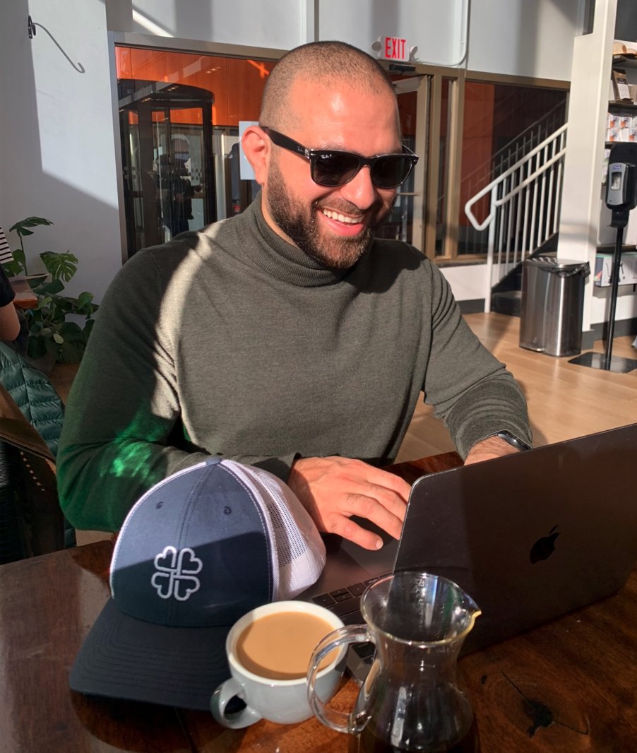 match_nice's tweet photo. When you’re a startup CEO you wear lots of hats, but when your wife is working alongside you on her own grind, you ask her to take a photo as the social media post picture taker of the day. You know you’re onto something big when you can’t wait to work on the weekends 💙💚 #love https://t.co/CFHg2cLWXQ