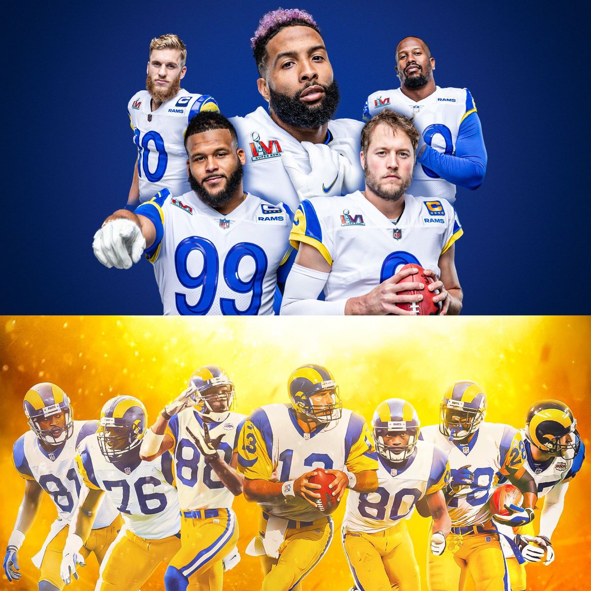 NovoHeat's tweet photo. We really got the two greatest teams in NFL history that’s wild 😳 

#RamsHouse https://t.co/HZc0ANXFss