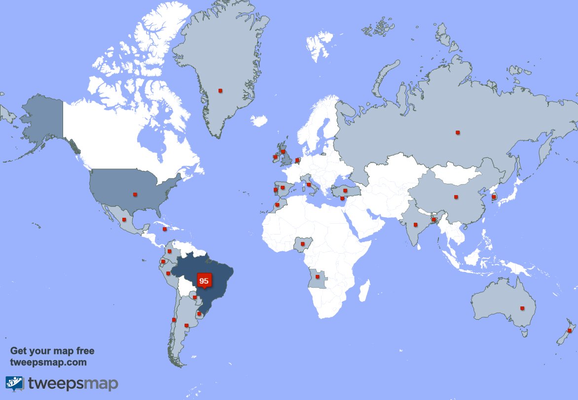 Muito obrigado aos meus 5 novos seguidores que vivem no Reino Unido, e mais na semana passada. tweepsmap.com/!labradorcec