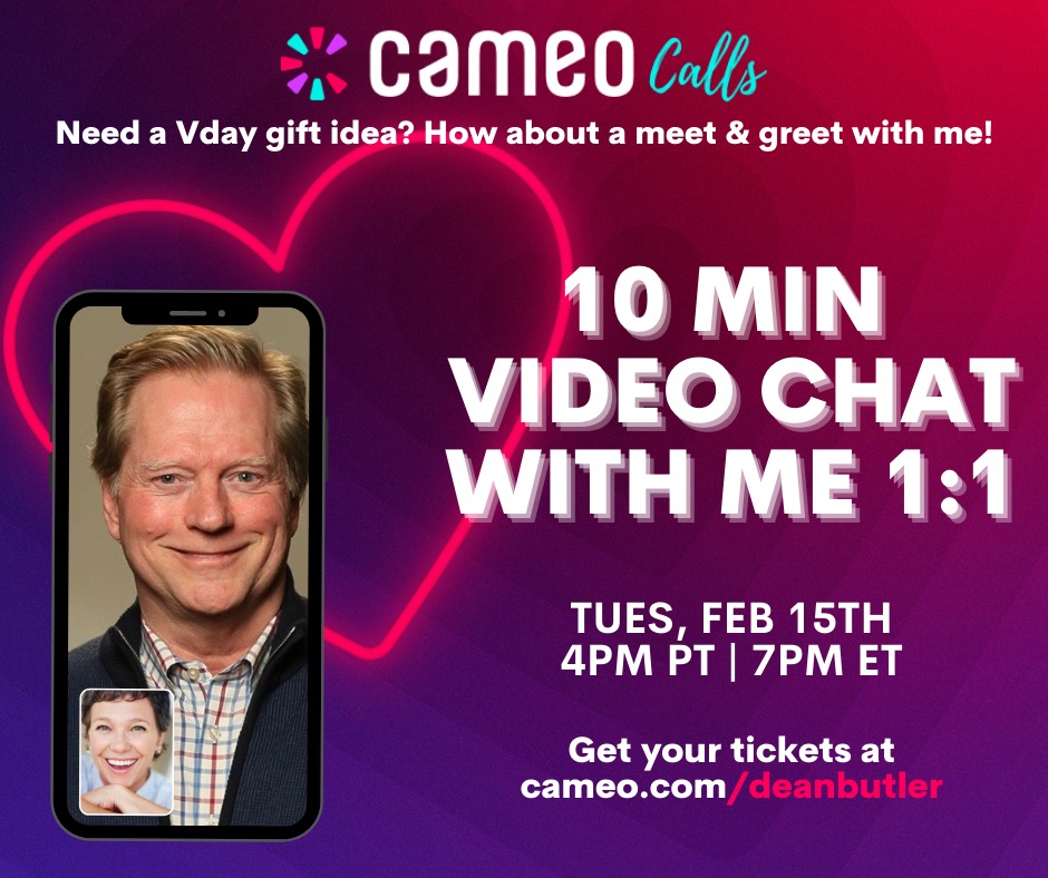 DeanMButler's tweet photo. I'm here for a Valentine's Day Gift chat. We can talk romance, Little House, Buffy, or Gidget too. https://t.co/DfUcKBpTzX