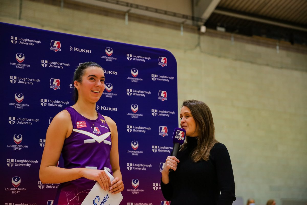 LboroLightning's tweet photo. A huge contratulations to @alice_harveyx who's stellar performance on court tonight see's her crowned @Careers_CC Player of the Match! 🏅

👏👏👏👏👏👏👏👏👏

#LightningStrikes #TheHomecoming https://t.co/Twg24OHxeh