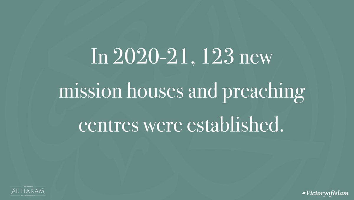 123 new mission &amp; preaching houses 🏠 in 2021 for #VictoryofIslam - all under Khilafat's guidance.