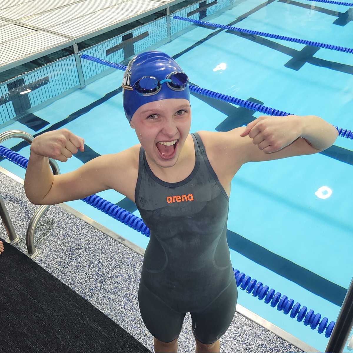 HHSBigBlueAD's tweet photo. Hazel Culver just crushed the schooll record in the 100M breast stroke with a time of 1:12.98. Previous record was 
1:14.53 from 1982. Way to go!! Ohhh and did I mention she is just a freshman 🏊‍♂️ 
@BigBlue_Swim https://t.co/Ioj5eNEip9
